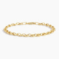 Petite Puffed 7 in Mariner Chain Bracelet Gold