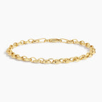 Petite Puffed 7 in Mariner Chain Bracelet Gold