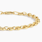 Petite Puffed 7 in Mariner Chain Bracelet Gold