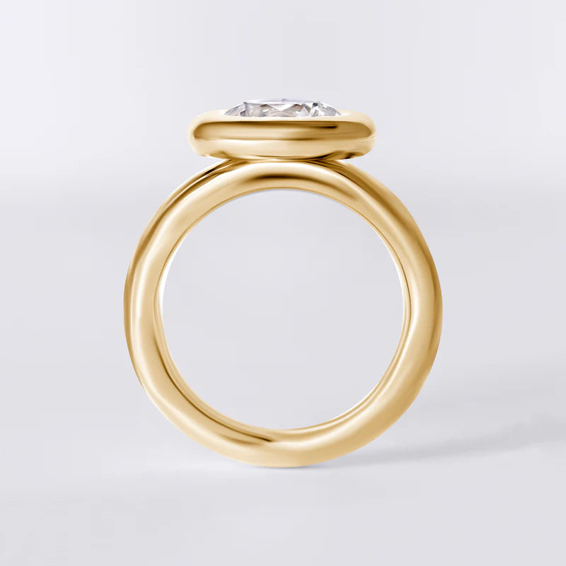 Bezel Double Band Ring, Yellow Gold