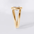 Bezel Double Band Ring, Yellow Gold