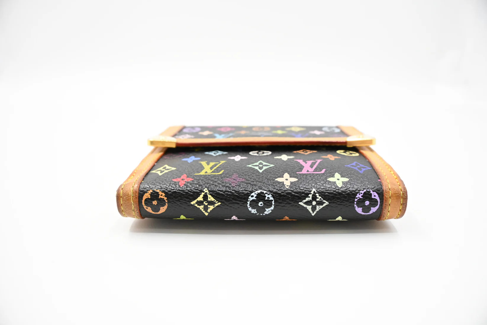 Louis Vuitton x Takashi Murakami Elise Wallet in Black Multicolor Monogram Canvas