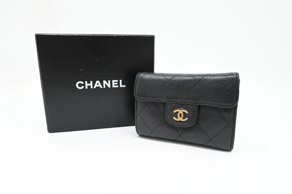 Chanel Card Case in Black Caviar Leather