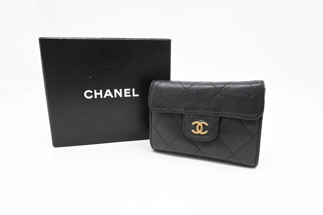 Chanel Card Case in Black Caviar Leather