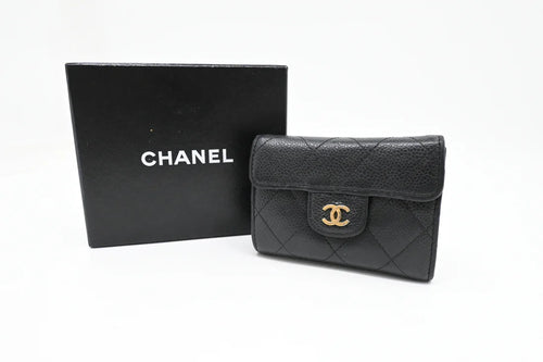 Chanel Card Case in Black Caviar Leather