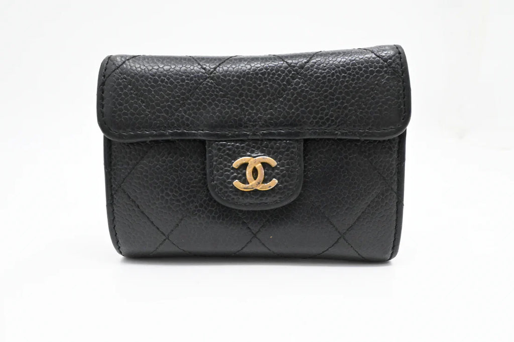 Chanel Card Case in Black Caviar Leather