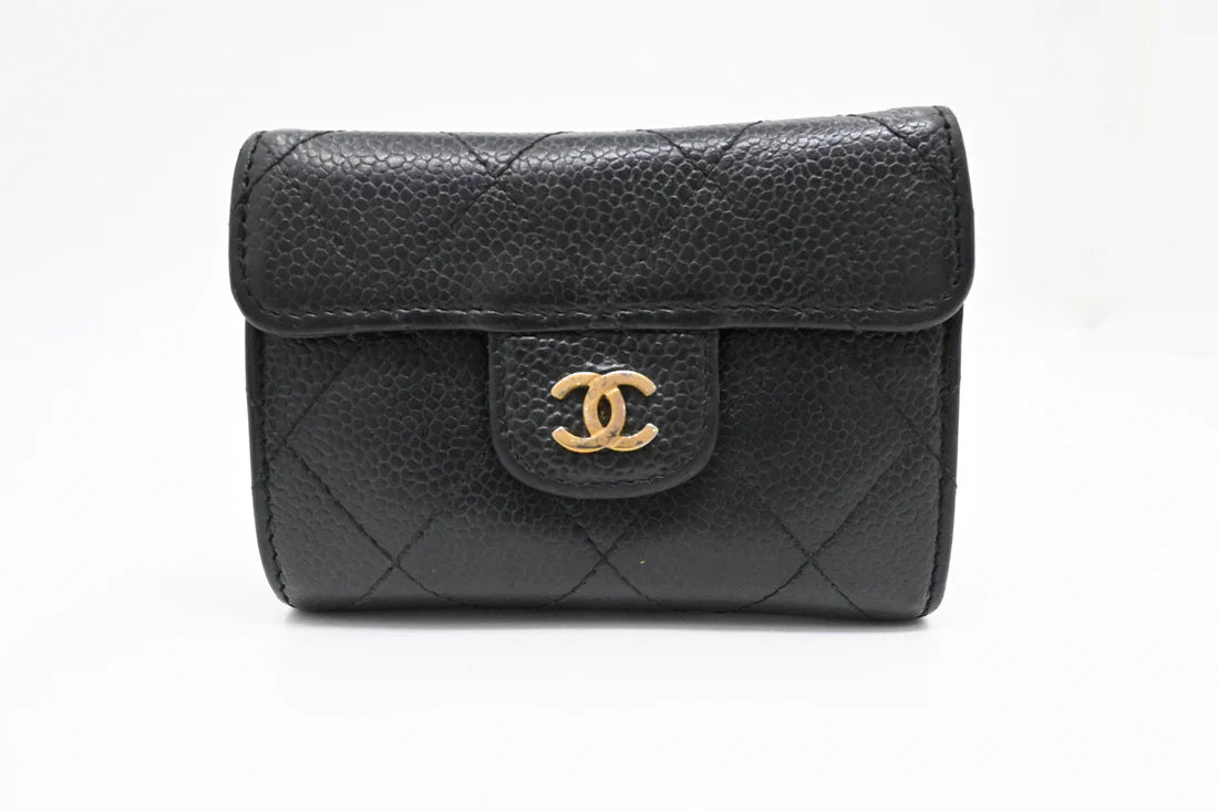 Chanel Card Case in Black Caviar Leather