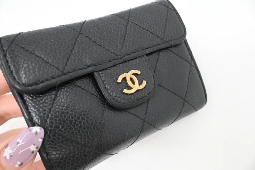 Chanel Card Case in Black Caviar Leather