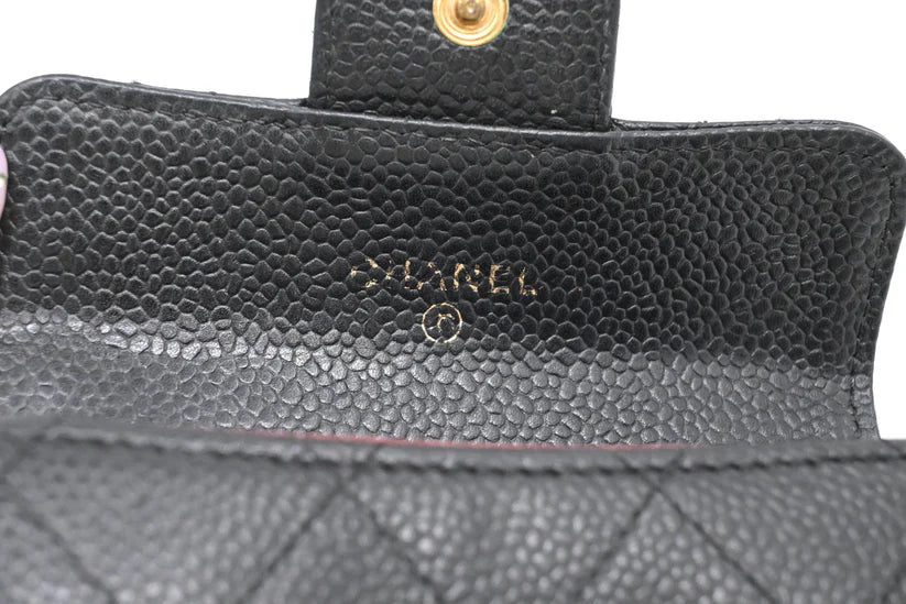 Chanel Card Case in Black Caviar Leather