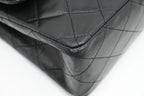 Chanel Medium Double Flap in Black Matelassé Leather