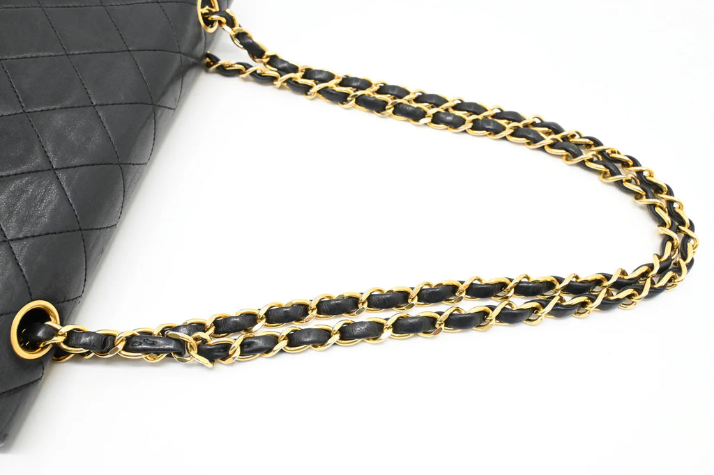 Chanel Medium Double Flap in Black Matelassé Leather