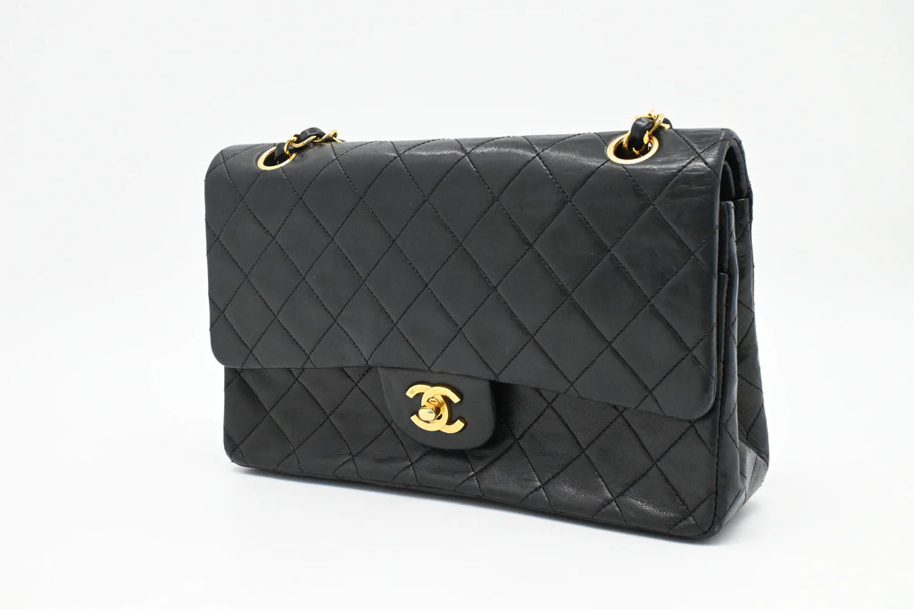 Chanel Medium Double Flap in Black Matelassé Leather