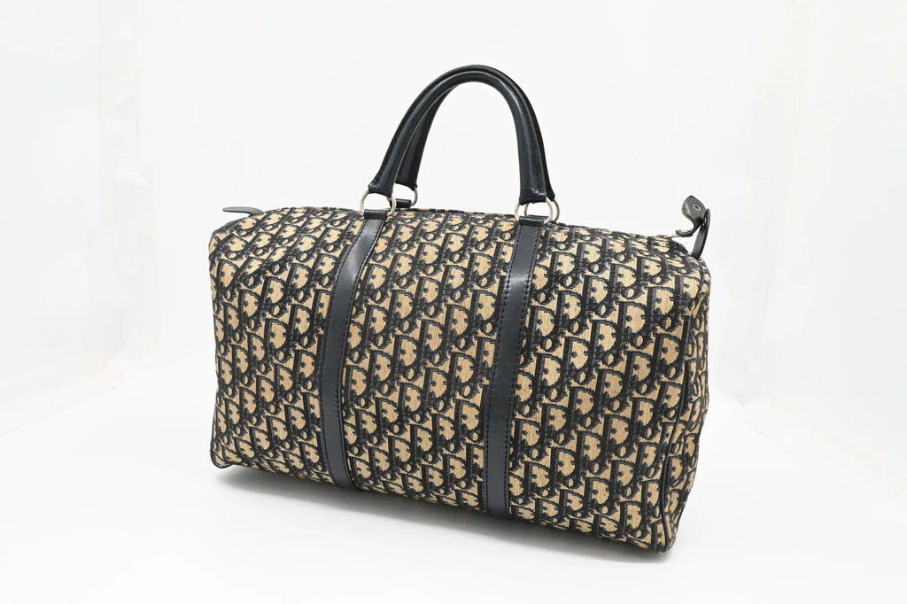 Dior Boston Bag in Navy Blue Oblique