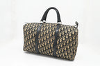 Dior Boston Bag in Navy Blue Oblique
