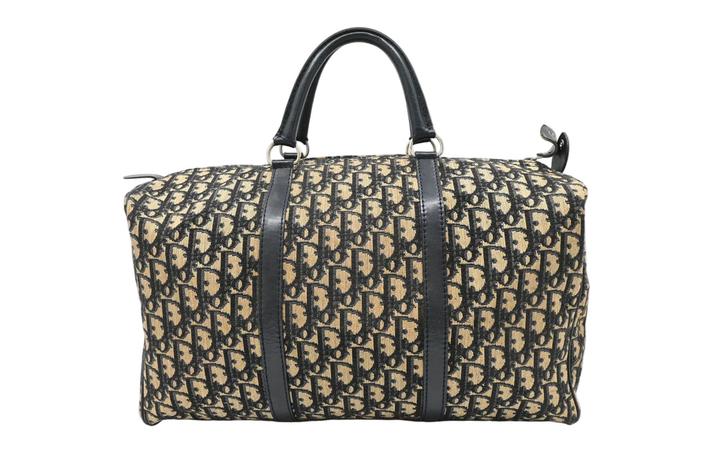 Dior Boston Bag in Navy Blue Oblique