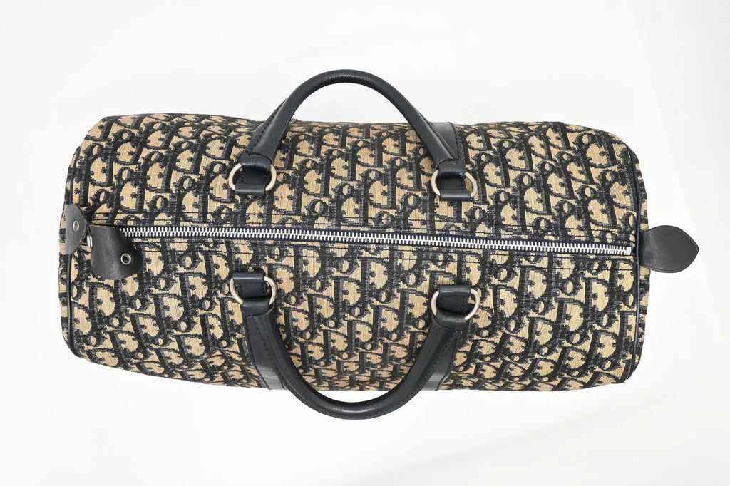 Dior Boston Bag in Navy Blue Oblique