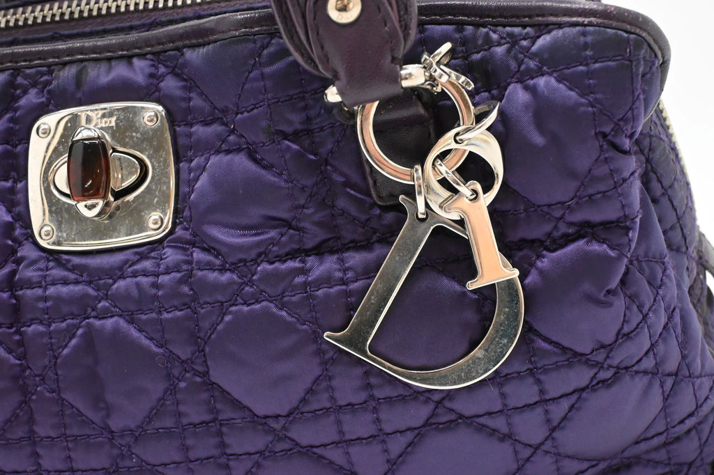 Dior Charming Lock in Purple Cannage Nylon