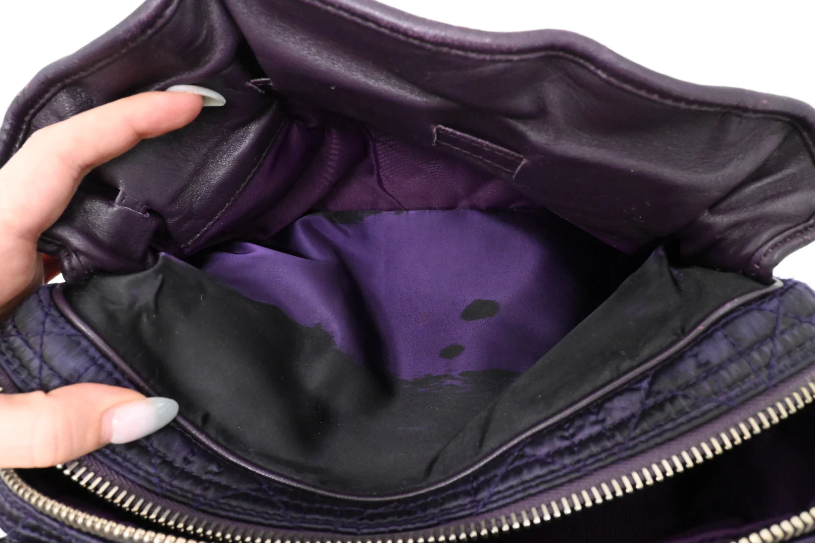 Dior Charming Lock in Purple Cannage Nylon