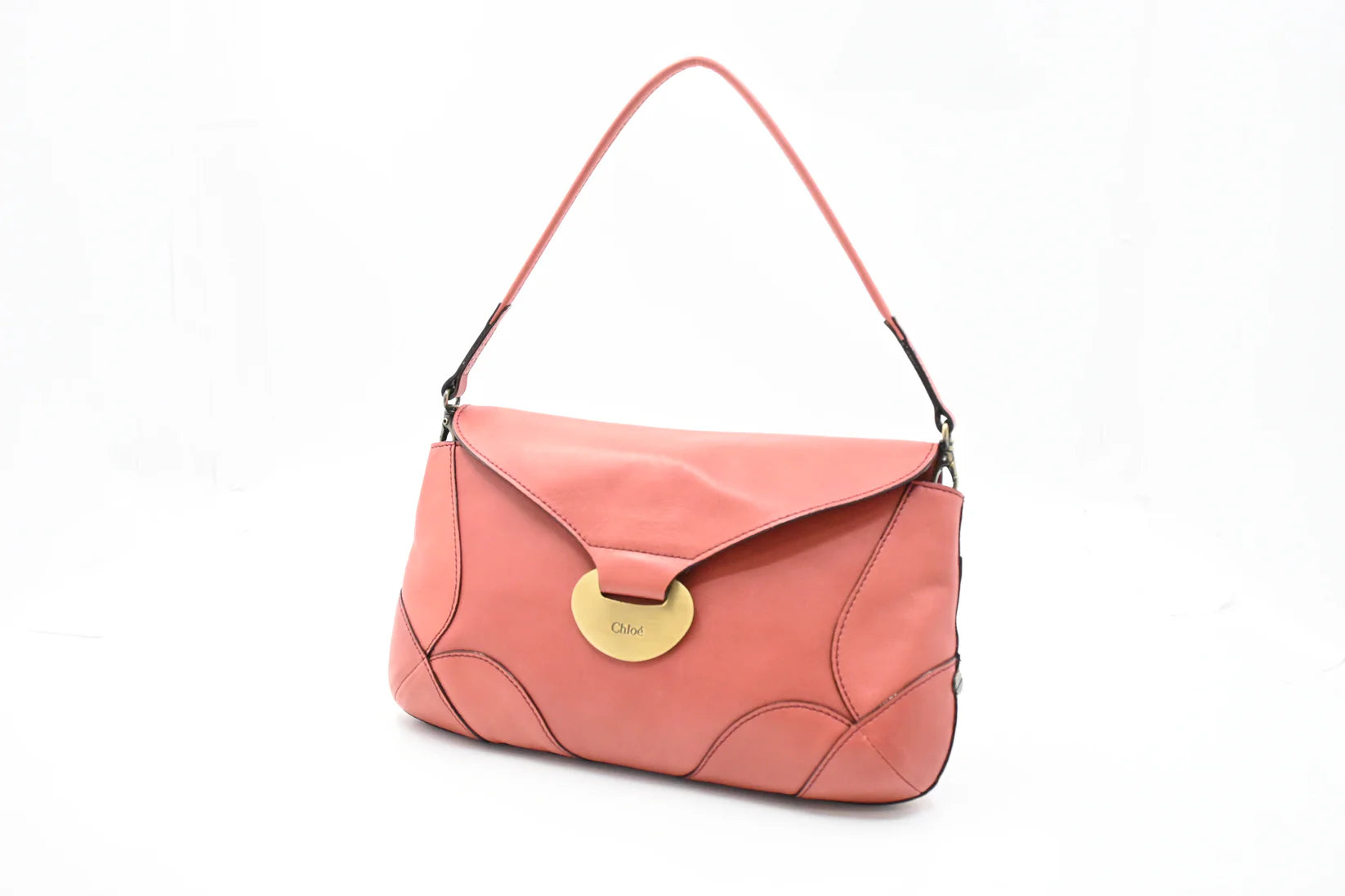 Chloe Shoulder Bag in Pink Leather