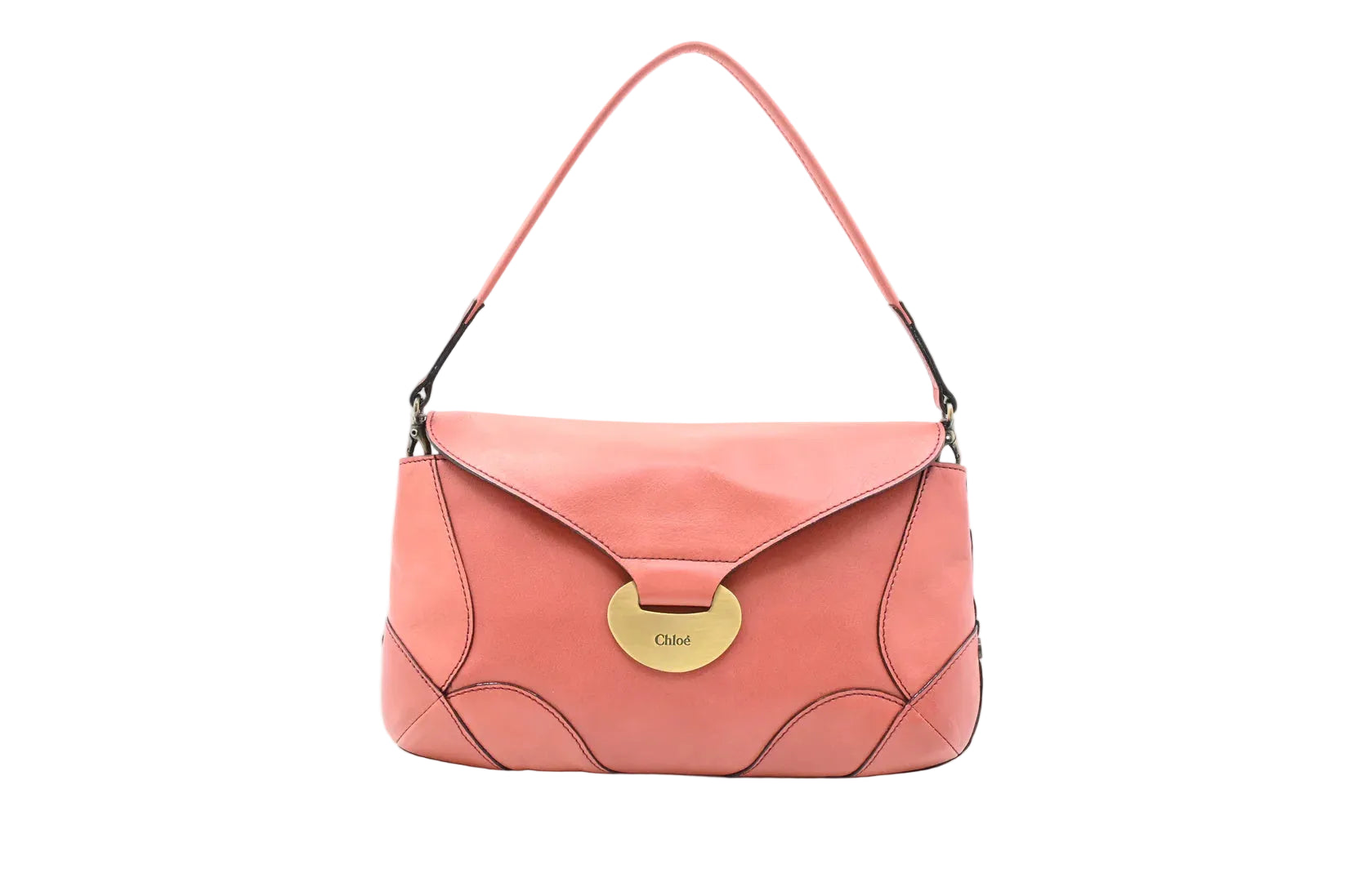 Chloe Shoulder Bag in Pink Leather