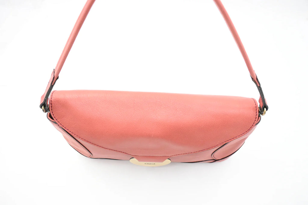 Chloe Shoulder Bag in Pink Leather