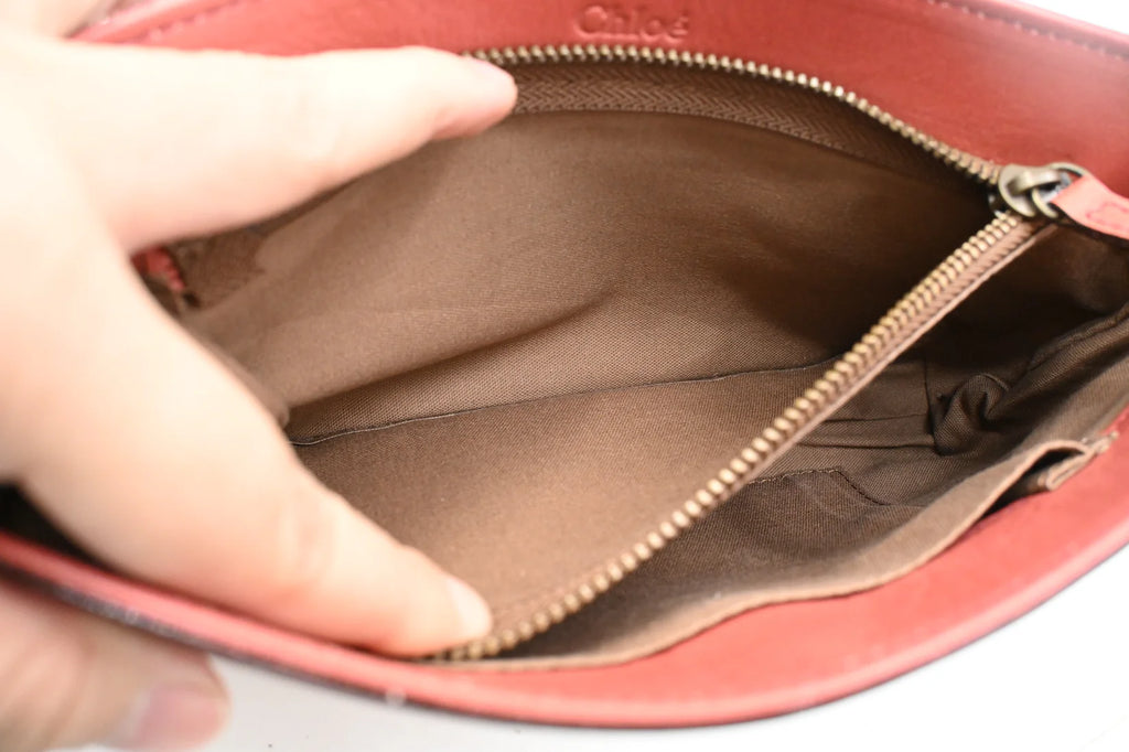 Chloe Shoulder Bag in Pink Leather