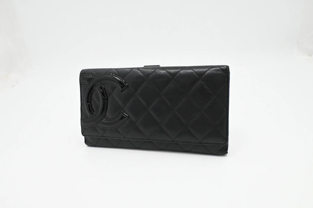 Chanel 2011 Black Calfskin Cambon Ligne Long Wallet