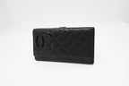 Chanel 2011 Black Calfskin Cambon Ligne Long Wallet