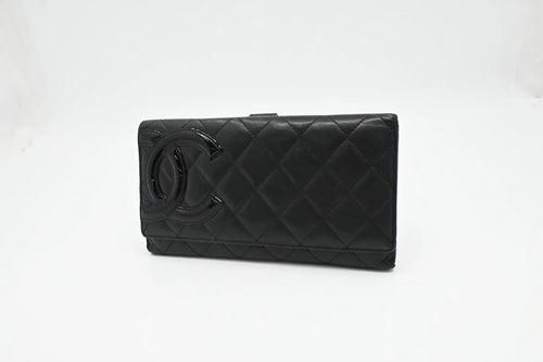 Chanel 2011 Black Calfskin Cambon Ligne Long Wallet