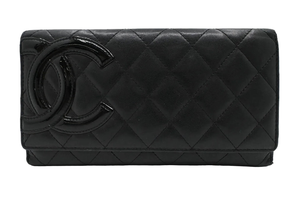 Chanel 2011 Black Calfskin Cambon Ligne Long Wallet