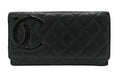 Chanel 2011 Black Calfskin Cambon Ligne Long Wallet