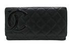 Chanel 2011 Black Calfskin Cambon Ligne Long Wallet