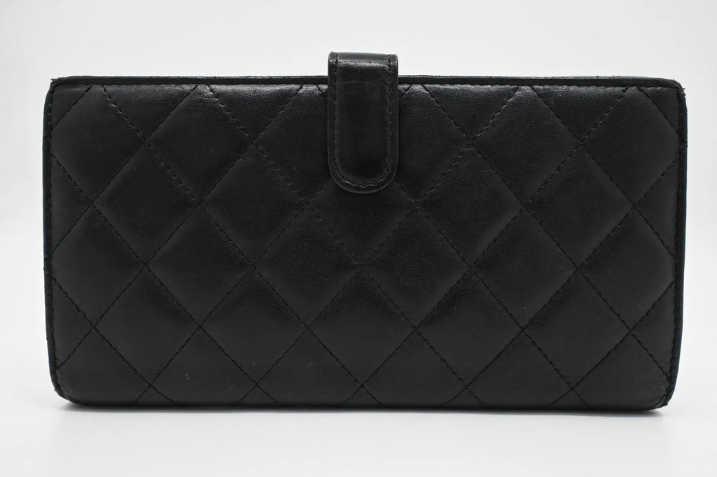 Chanel 2011 Black Calfskin Cambon Ligne Long Wallet