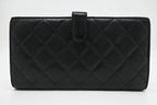 Chanel 2011 Black Calfskin Cambon Ligne Long Wallet