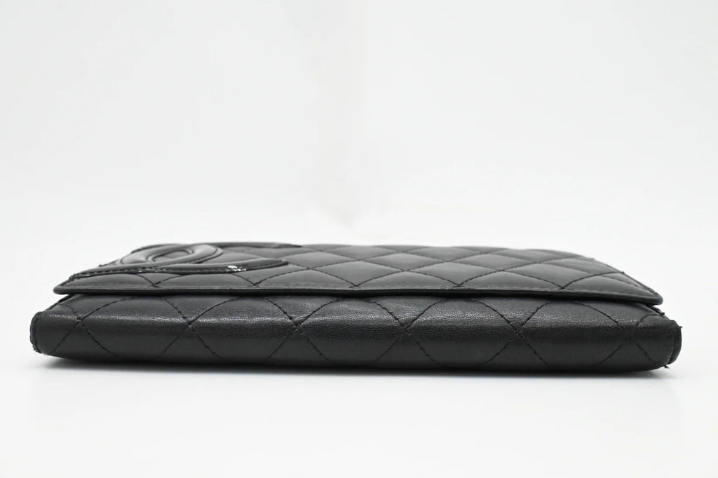 Chanel 2011 Black Calfskin Cambon Ligne Long Wallet