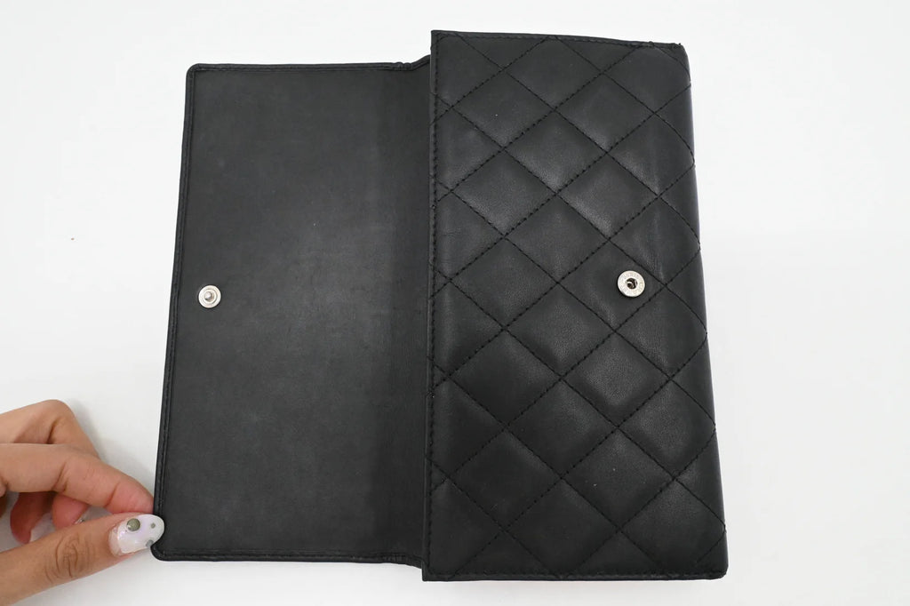 Chanel 2011 Black Calfskin Cambon Ligne Long Wallet
