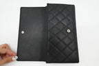Chanel 2011 Black Calfskin Cambon Ligne Long Wallet