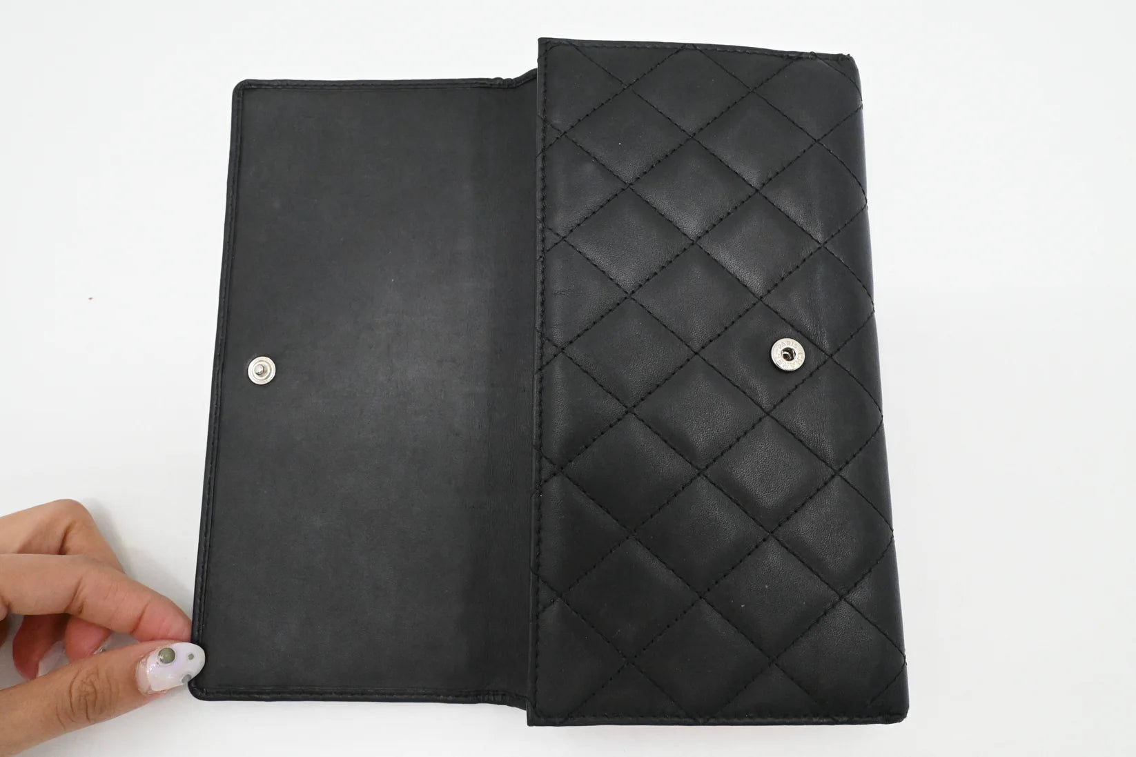 Chanel 2011 Black Calfskin Cambon Ligne Long Wallet