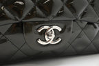 Chanel Jumbo Flap in Dark Green Striated Patent Leather