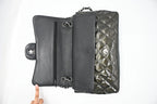 Chanel Jumbo Flap in Dark Green Striated Patent Leather