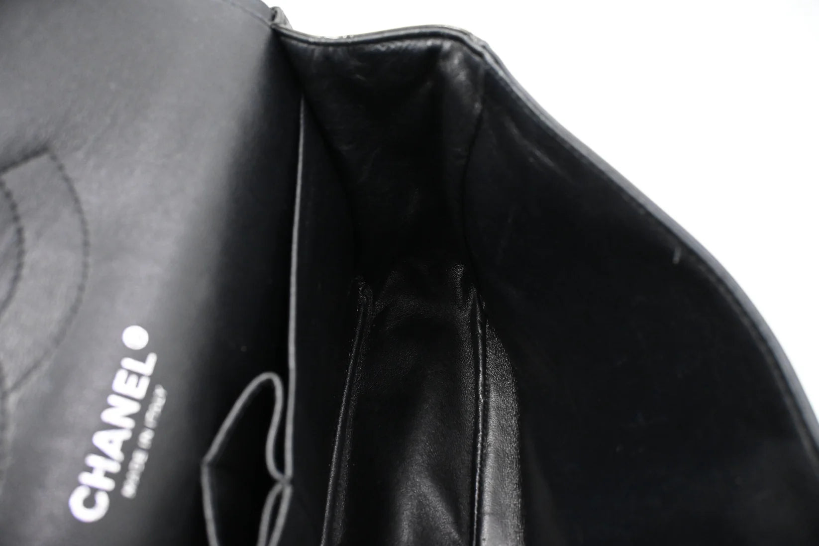 Chanel Jumbo Flap in Dark Green Striated Patent Leather