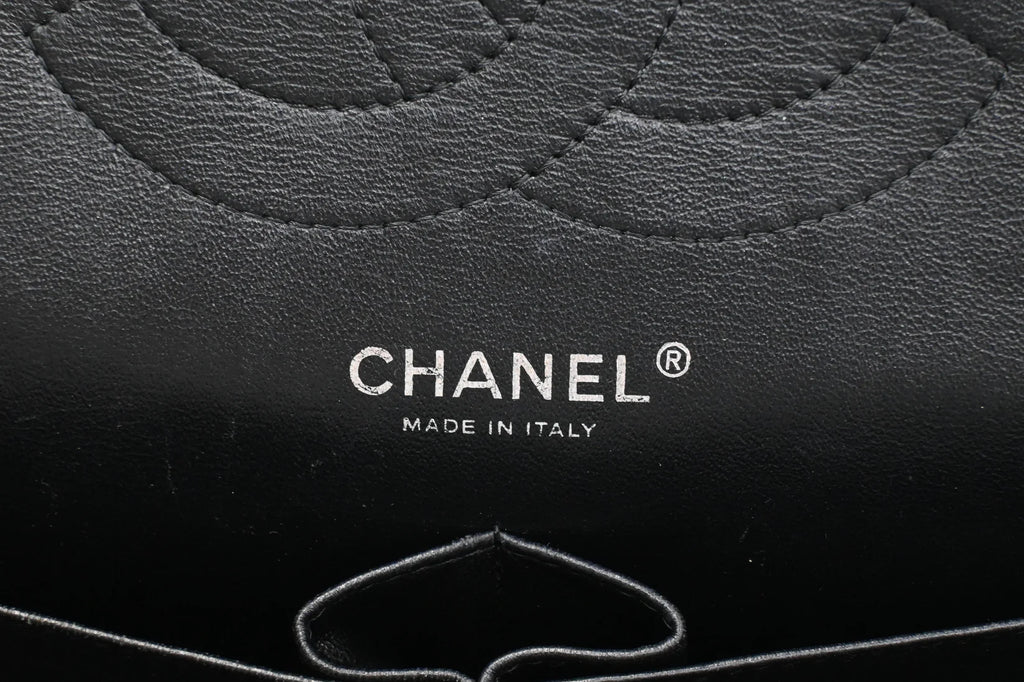 Chanel Jumbo Flap in Dark Green Striated Patent Leather
