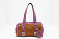 Prada Boston Bag in Brown Suede and Purple Leather