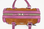 Prada Boston Bag in Brown Suede and Purple Leather