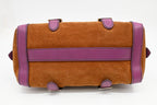 Prada Boston Bag in Brown Suede and Purple Leather