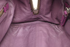Prada Boston Bag in Brown Suede and Purple Leather
