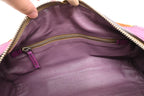 Prada Boston Bag in Brown Suede and Purple Leather