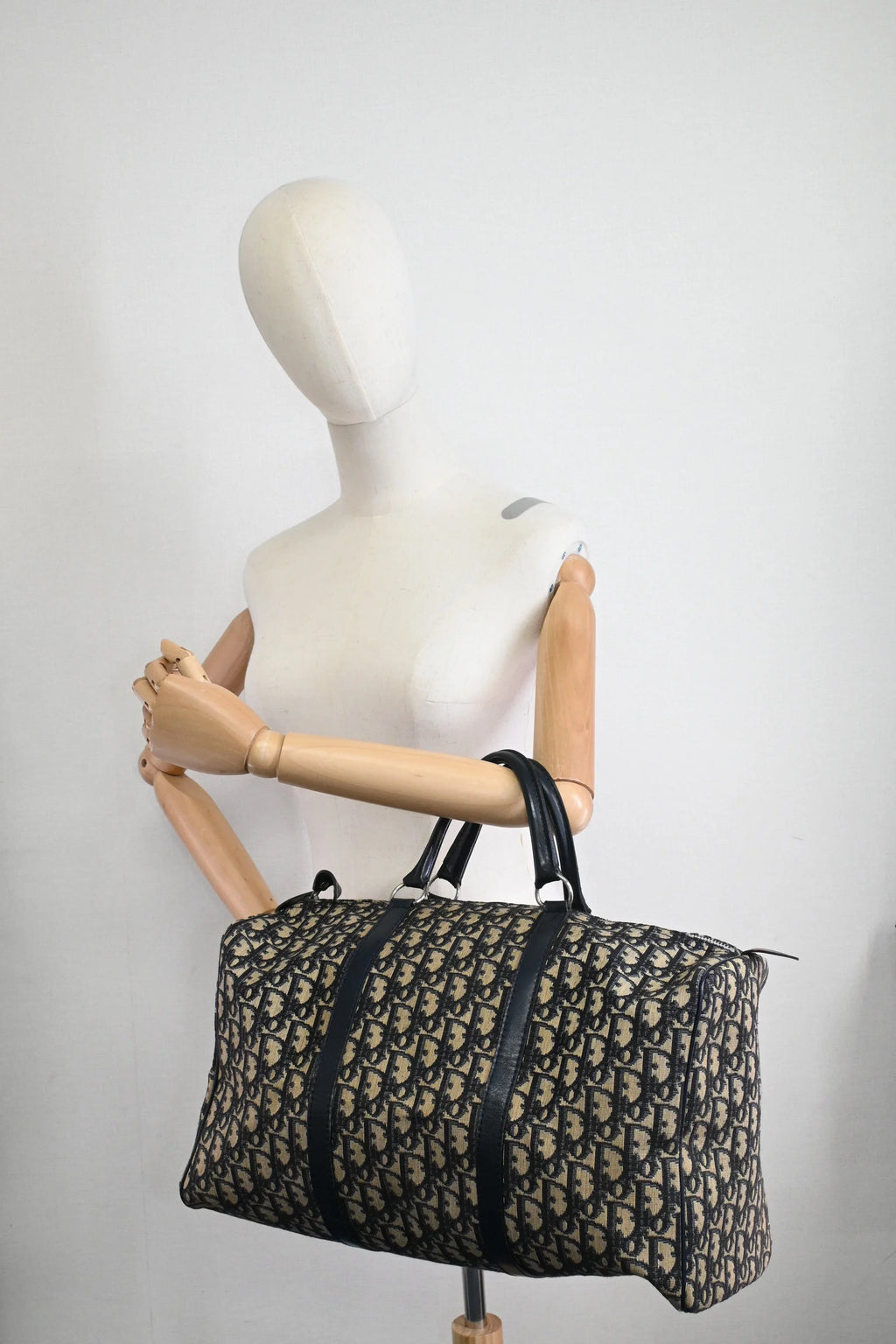 Dior Boston Bag in Navy Blue Oblique