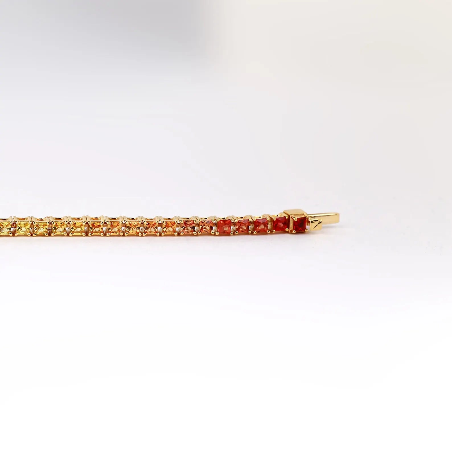 Rainbow Sapphire Princess Cut Tennis Bracelet