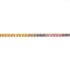 Rainbow Sapphire Princess Cut Tennis Bracelet
